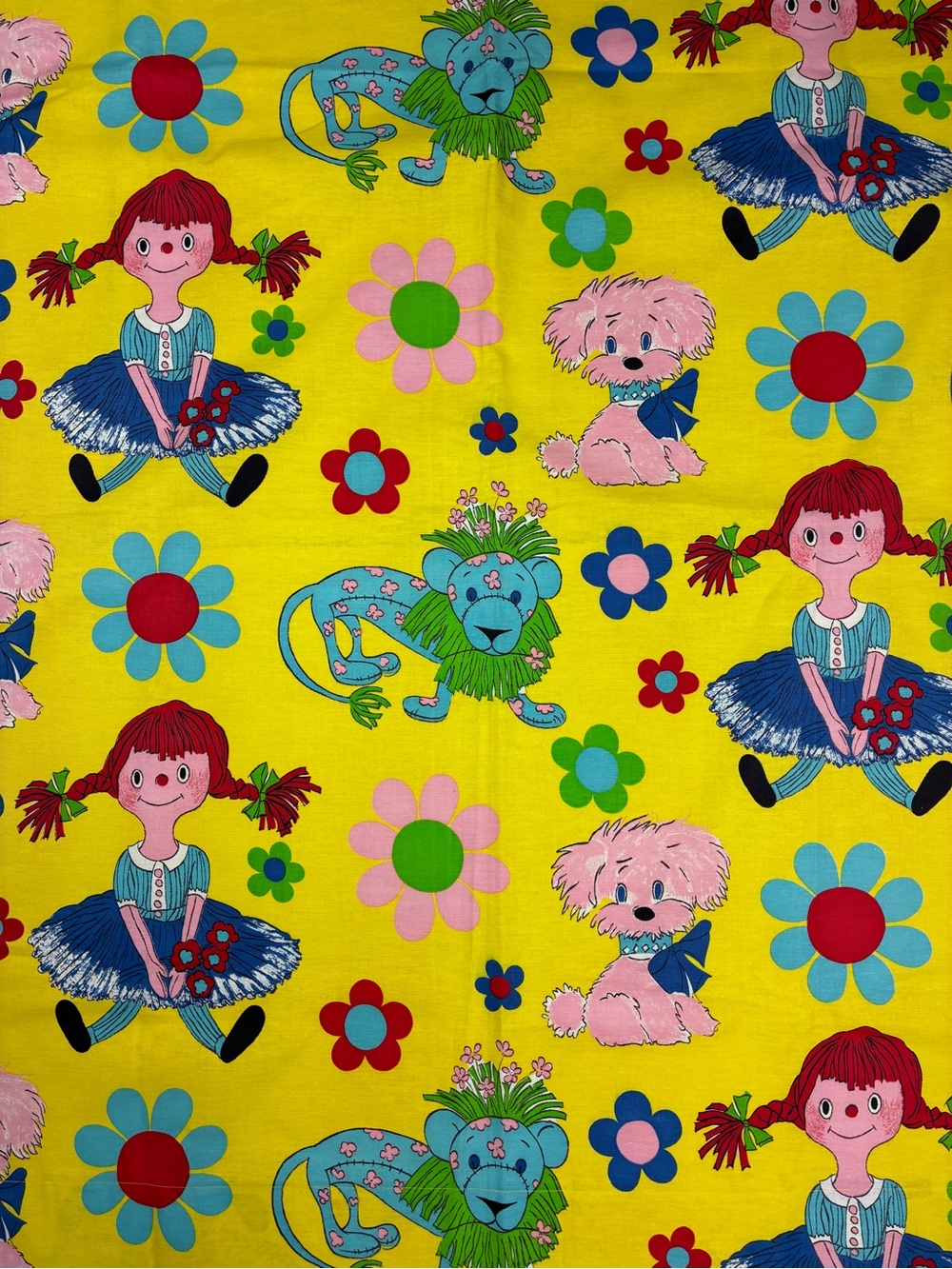 Vintage Pippi Longstocking Handmade Curtains Kids Room Nursery